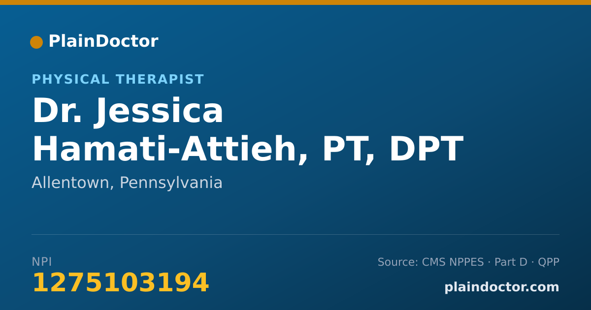 Shareable card for Jessica Hamati-Attieh, PT, DPT - Physical Therapist, Allentown, PA