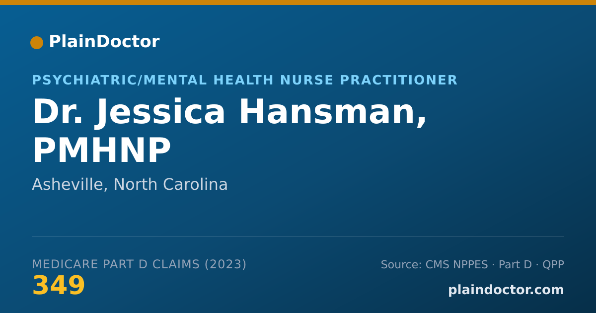 Shareable card for Jessica Hansman, PMHNP - Psychiatric/Mental Health Nurse Practitioner, Asheville, NC