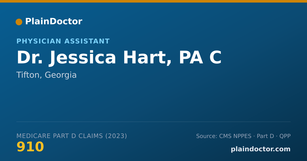 Shareable card for Jessica Hart, PA C - Physician Assistant, Tifton, GA