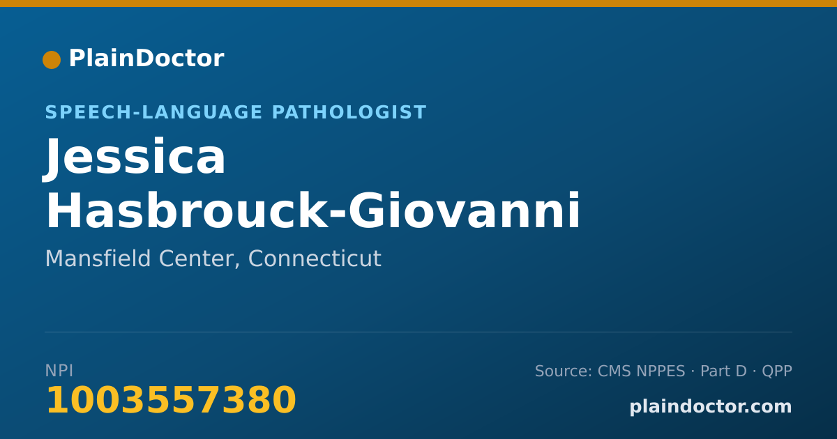 Shareable card for Jessica Hasbrouck-Giovanni - Speech-Language Pathologist, Mansfield Center, CT