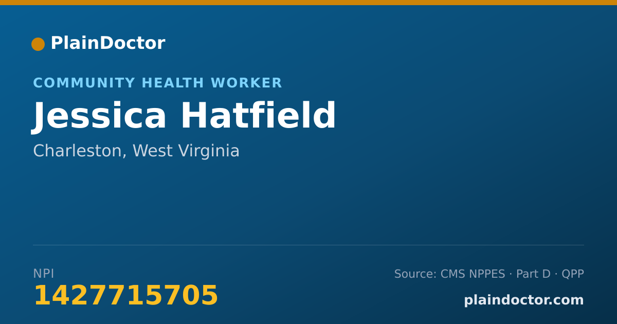 Shareable card for Jessica Hatfield - Community Health Worker, Charleston, WV