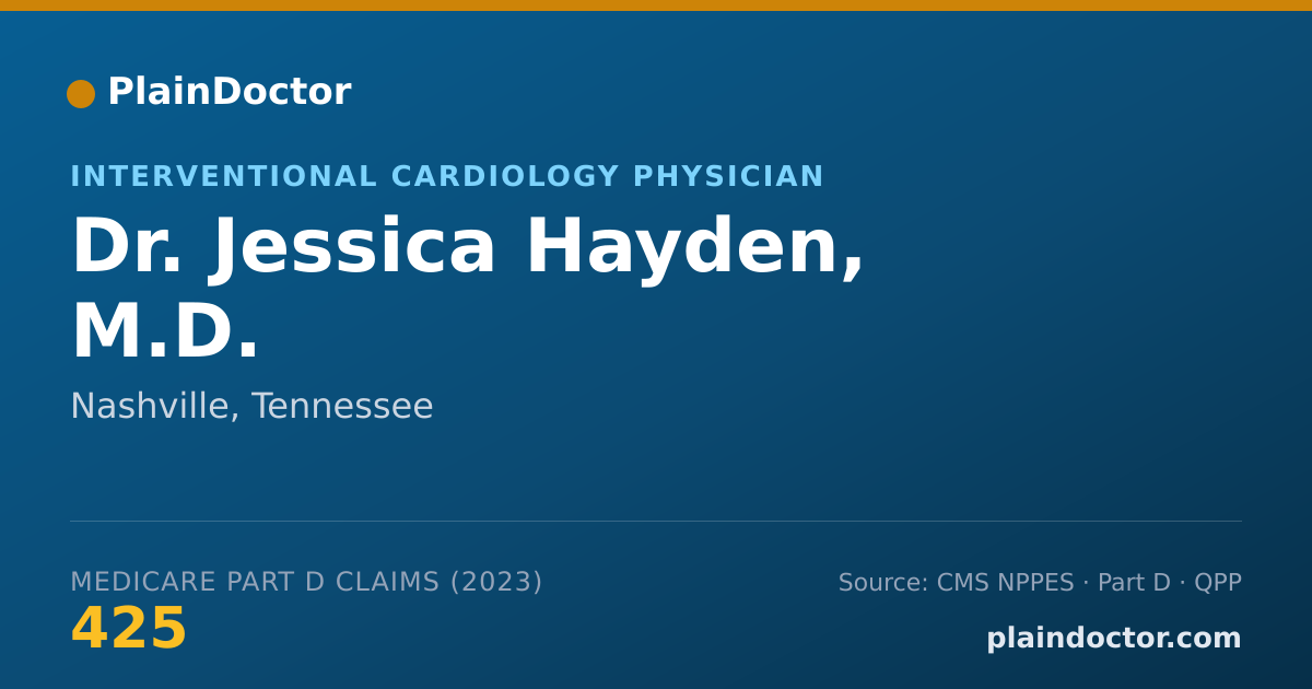 Shareable card for Jessica Hayden, M.D. - Interventional Cardiology Physician, Nashville, TN