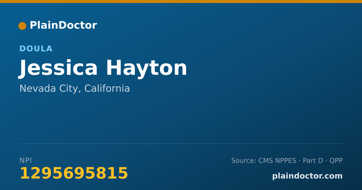 Shareable card for Jessica Hayton - Doula, Nevada City, CA