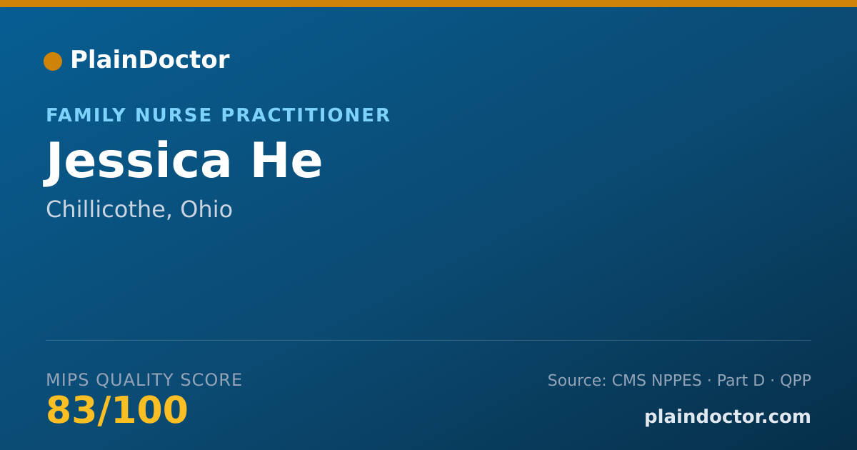 Shareable card for Jessica He - Family Nurse Practitioner, Chillicothe, OH