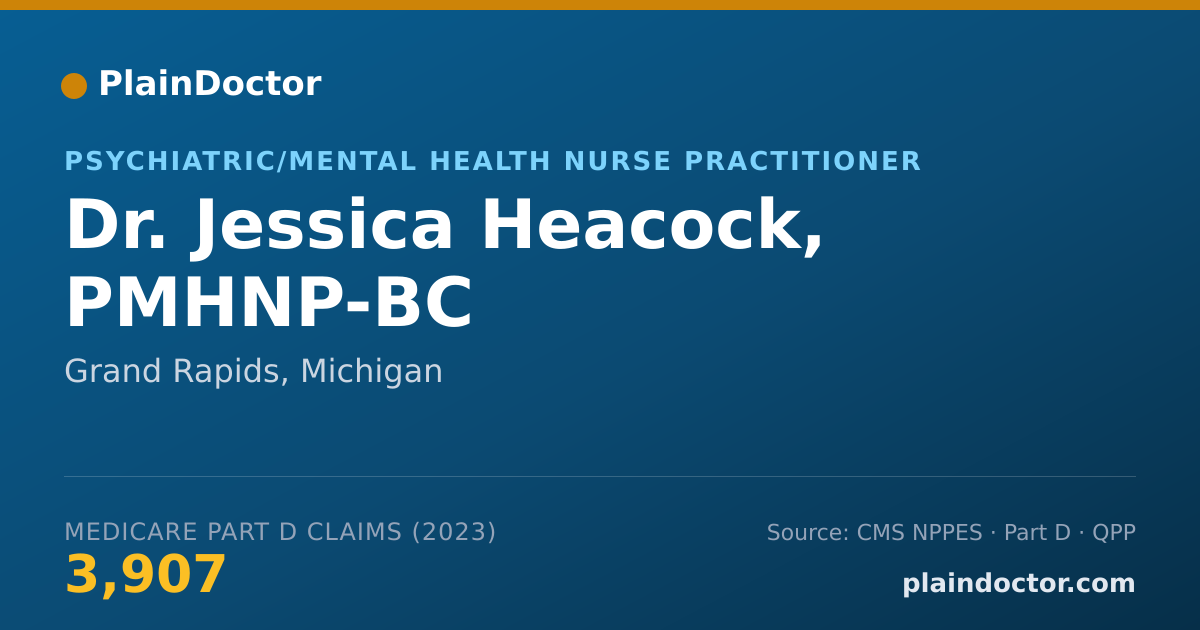 Shareable card for Jessica Heacock, PMHNP-BC - Psychiatric/Mental Health Nurse Practitioner, Grand Rapids, MI