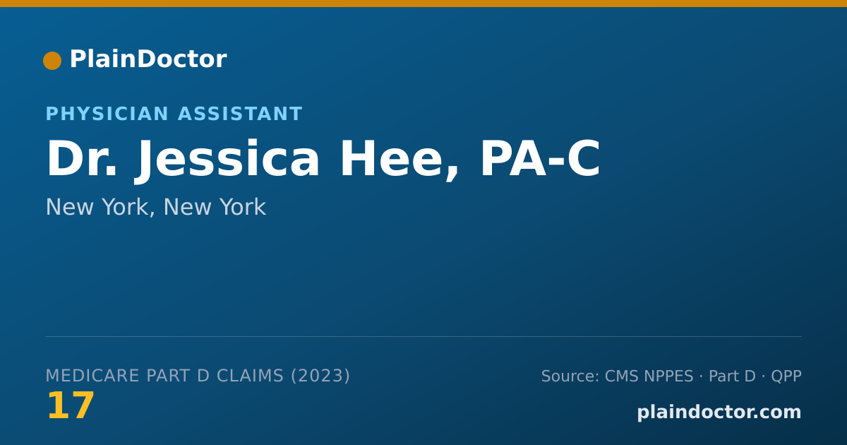 Shareable card for Jessica Hee, PA-C - Physician Assistant, New York, NY