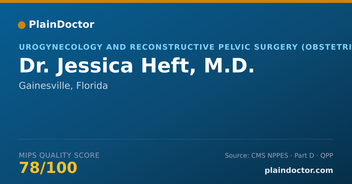 Shareable card for Jessica Heft, M.D. - Urogynecology and Reconstructive Pelvic Surgery (Obstetrics & Gynecology) Physician, Gainesville, FL