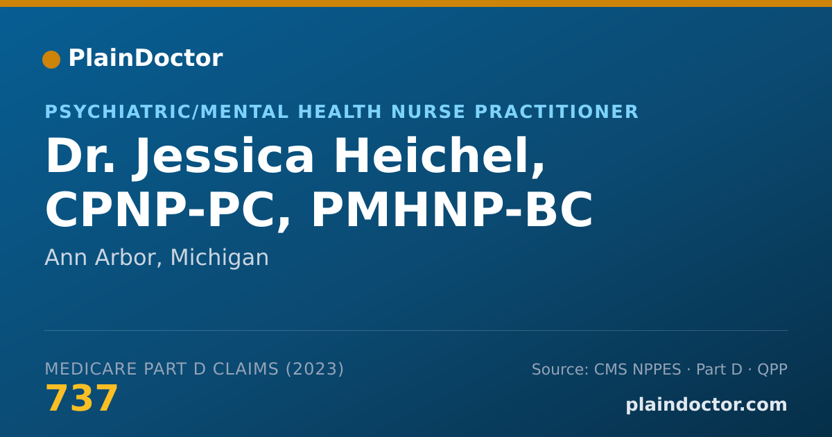 Shareable card for Jessica Heichel, CPNP-PC, PMHNP-BC - Psychiatric/Mental Health Nurse Practitioner, Ann Arbor, MI