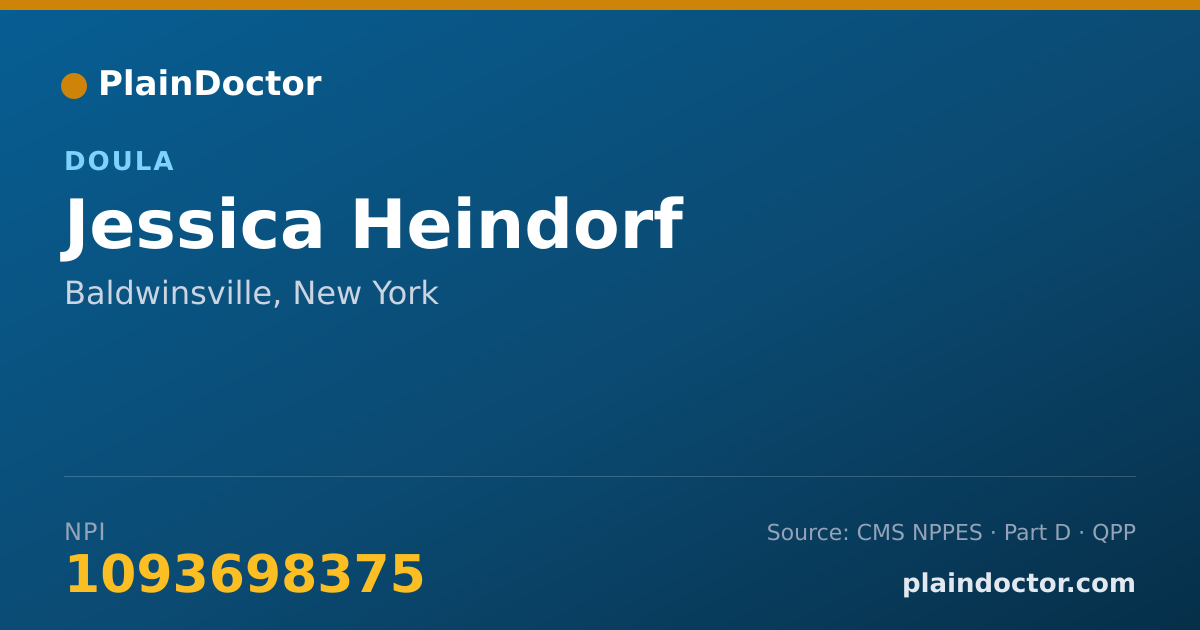 Shareable card for Jessica Heindorf - Doula, Baldwinsville, NY
