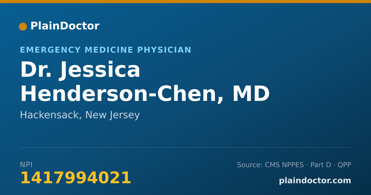 Shareable card for Jessica Henderson-Chen, MD - Emergency Medicine Physician, Hackensack, NJ