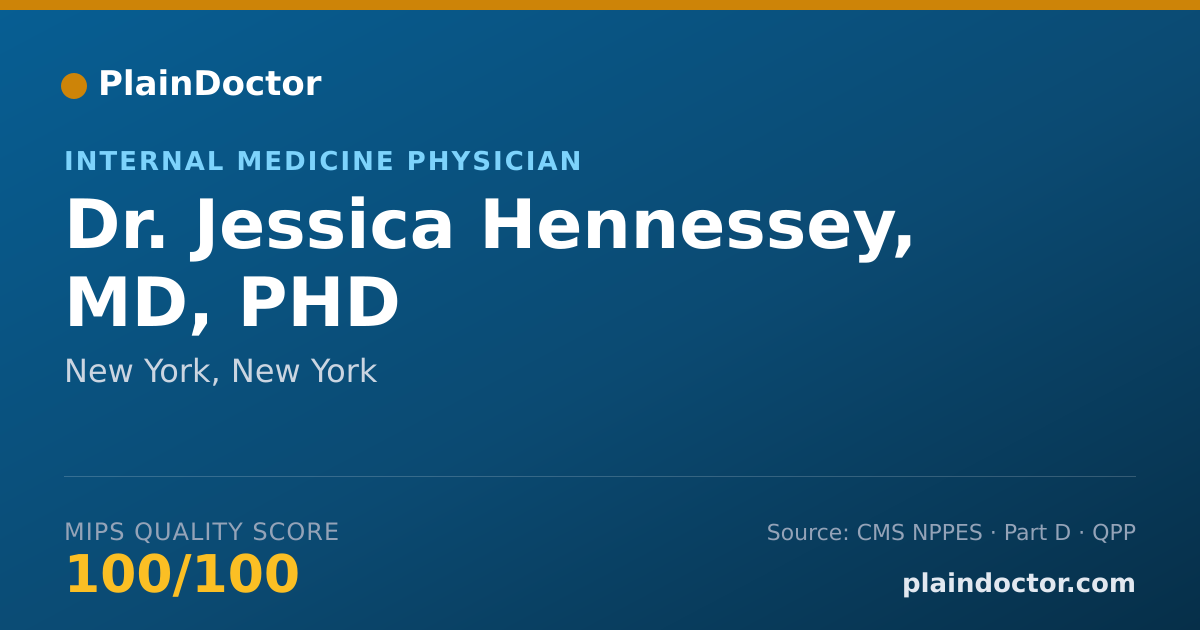 Shareable card for Jessica Hennessey, MD, PHD - Internal Medicine Physician, New York, NY