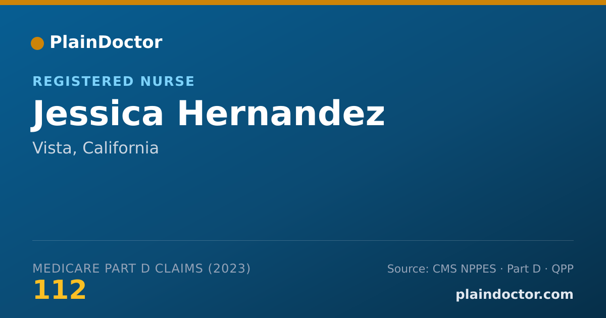 Shareable card for Jessica Hernandez - Registered Nurse, Vista, CA