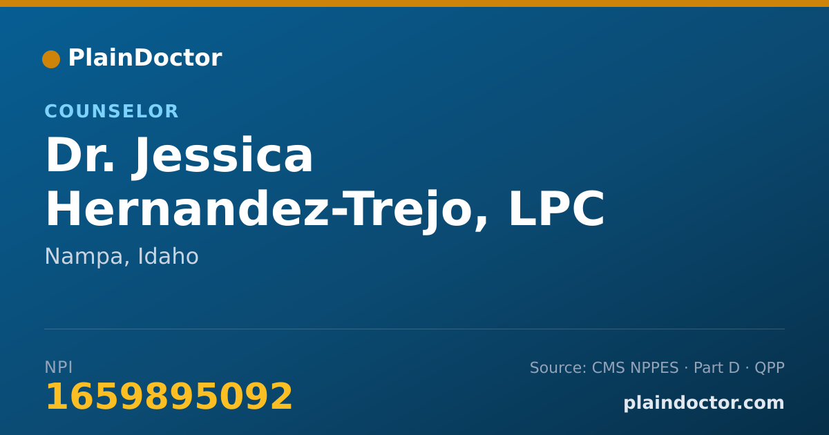 Shareable card for Jessica Hernandez-Trejo, LPC - Counselor, Nampa, ID