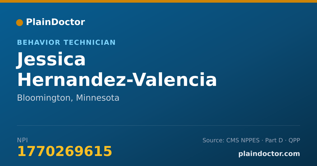 Shareable card for Jessica Hernandez-Valencia - Behavior Technician, Bloomington, MN