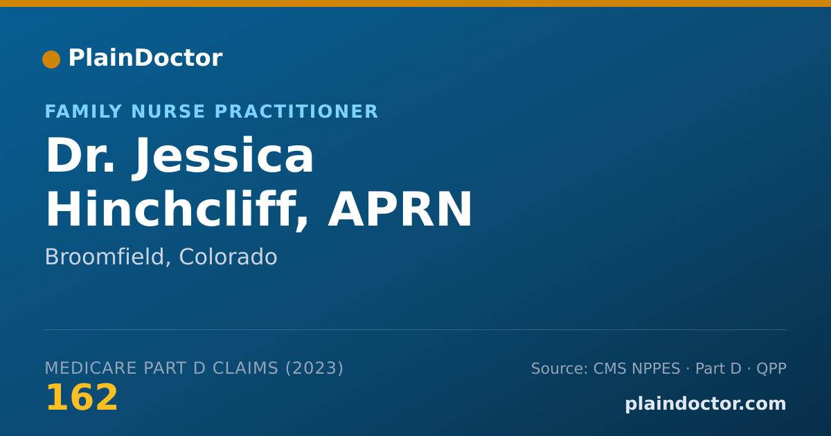 Shareable card for Jessica Hinchcliff, APRN - Family Nurse Practitioner, Broomfield, CO