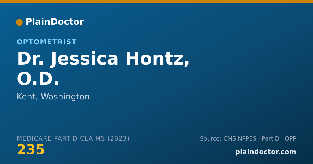 Shareable card for Jessica Hontz, O.D. - Optometrist, Kent, WA