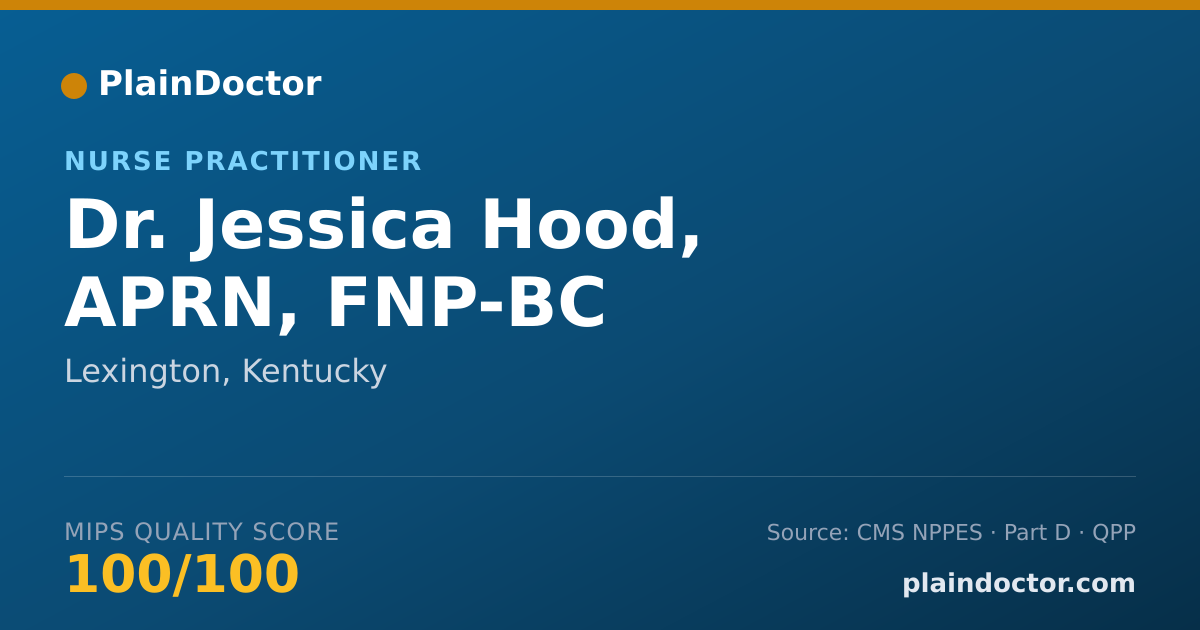 Shareable card for Jessica Hood, APRN, FNP-BC - Nurse Practitioner, Lexington, KY