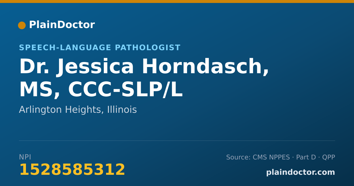 Shareable card for Jessica Horndasch, MS, CCC-SLP/L - Speech-Language Pathologist, Arlington Heights, IL