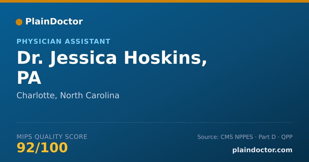 Shareable card for Jessica Hoskins, PA - Physician Assistant, Charlotte, NC