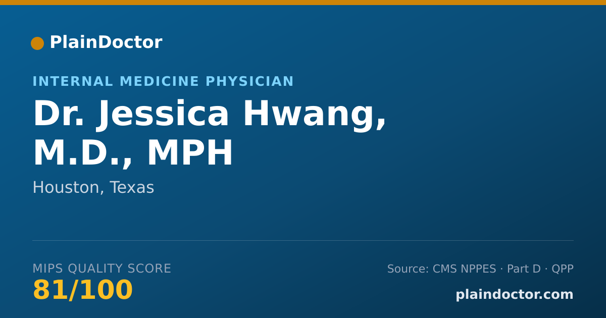 Shareable card for Jessica Hwang, M.D., MPH - Internal Medicine Physician, Houston, TX