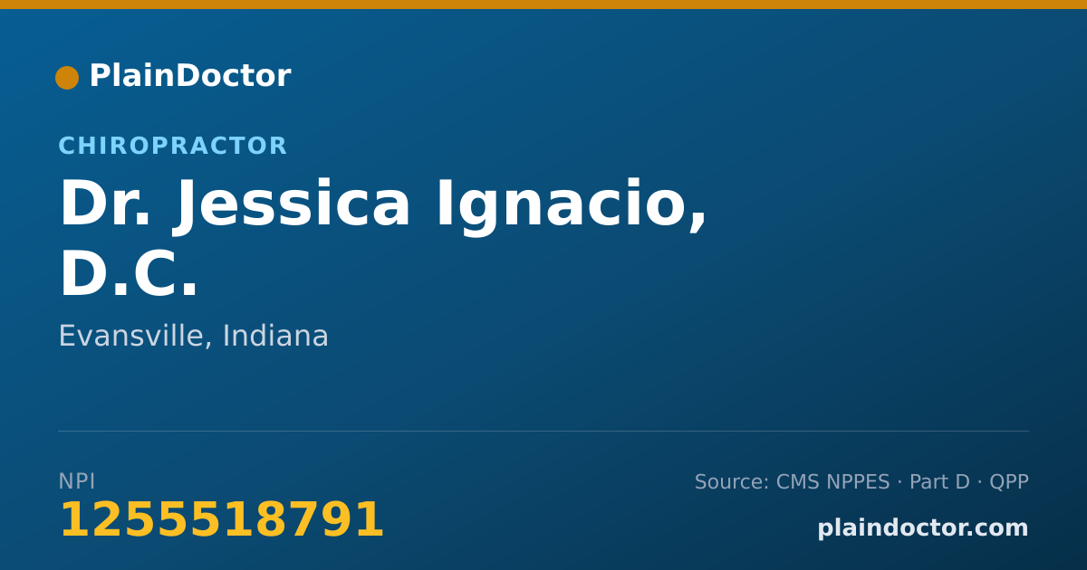Shareable card for Jessica Ignacio, D.C. - Chiropractor, Evansville, IN