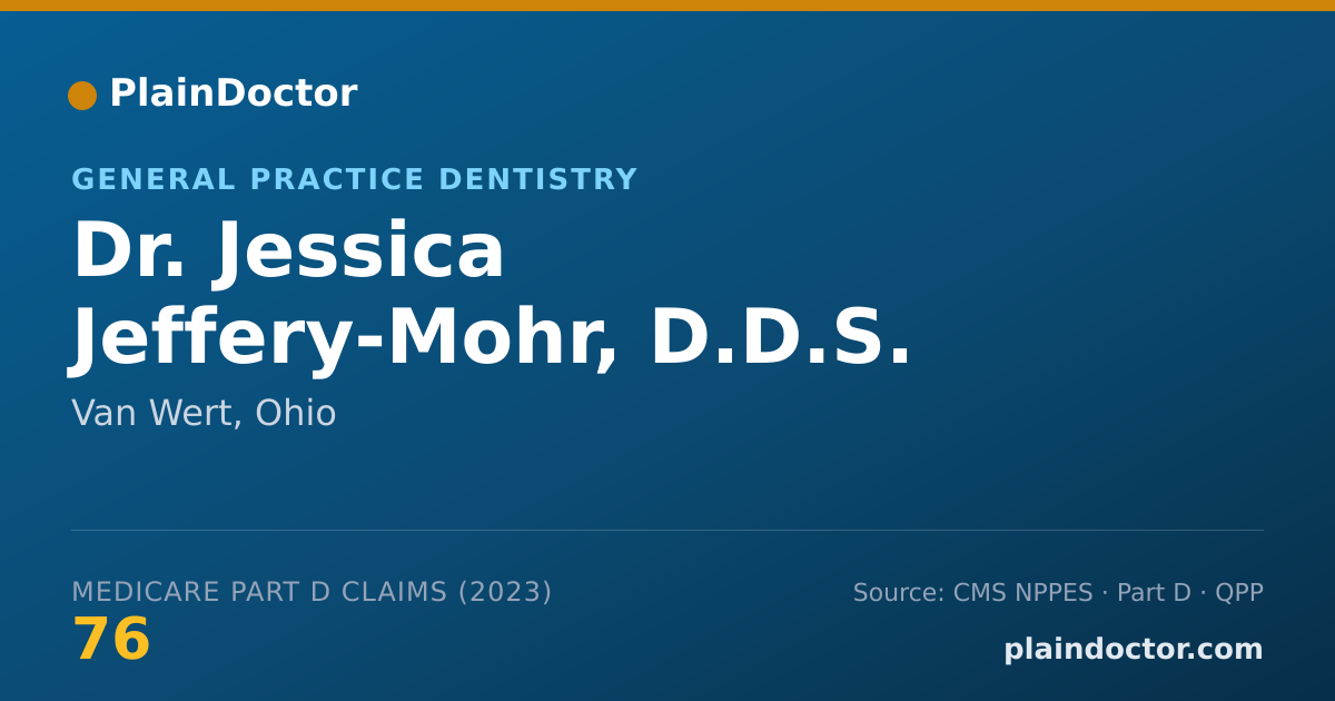 Shareable card for Jessica Jeffery-Mohr, D.D.S. - General Practice Dentistry, Van Wert, OH