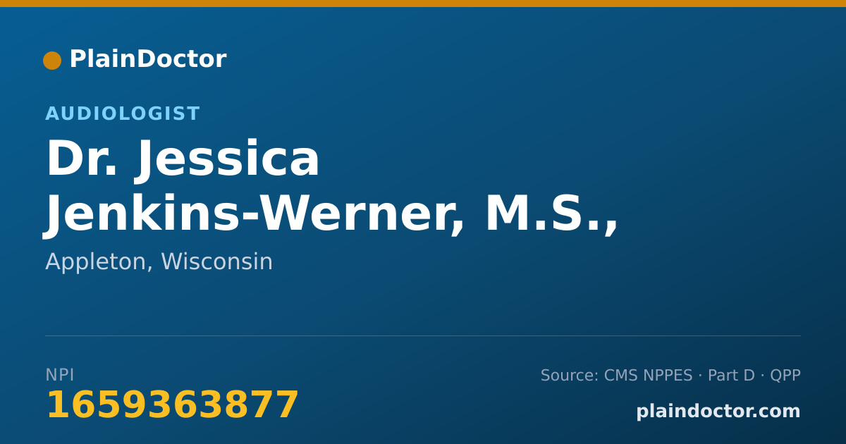 Shareable card for Jessica Jenkins-Werner, M.S., CCC-A/SLP - Audiologist, Appleton, WI