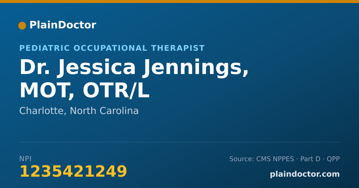 Shareable card for Jessica Jennings, MOT, OTR/L - Pediatric Occupational Therapist, Charlotte, NC
