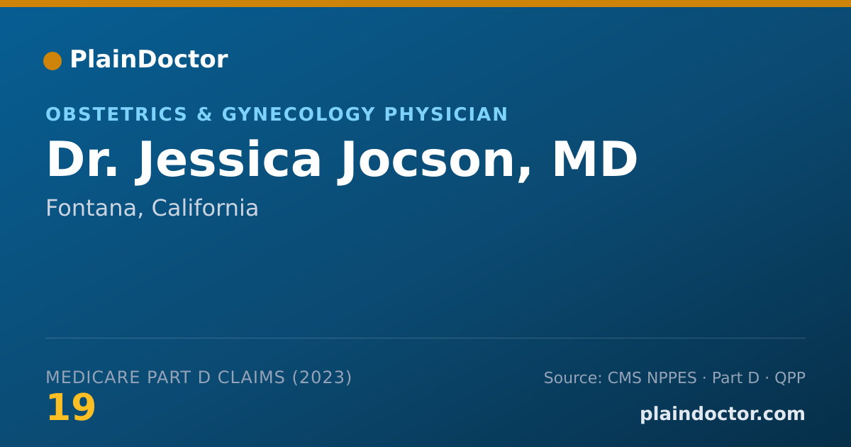 Shareable card for Jessica Jocson, MD - Obstetrics & Gynecology Physician, Fontana, CA