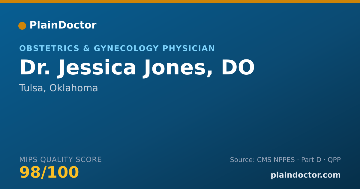 Shareable card for Jessica Jones, DO - Obstetrics & Gynecology Physician, Tulsa, OK