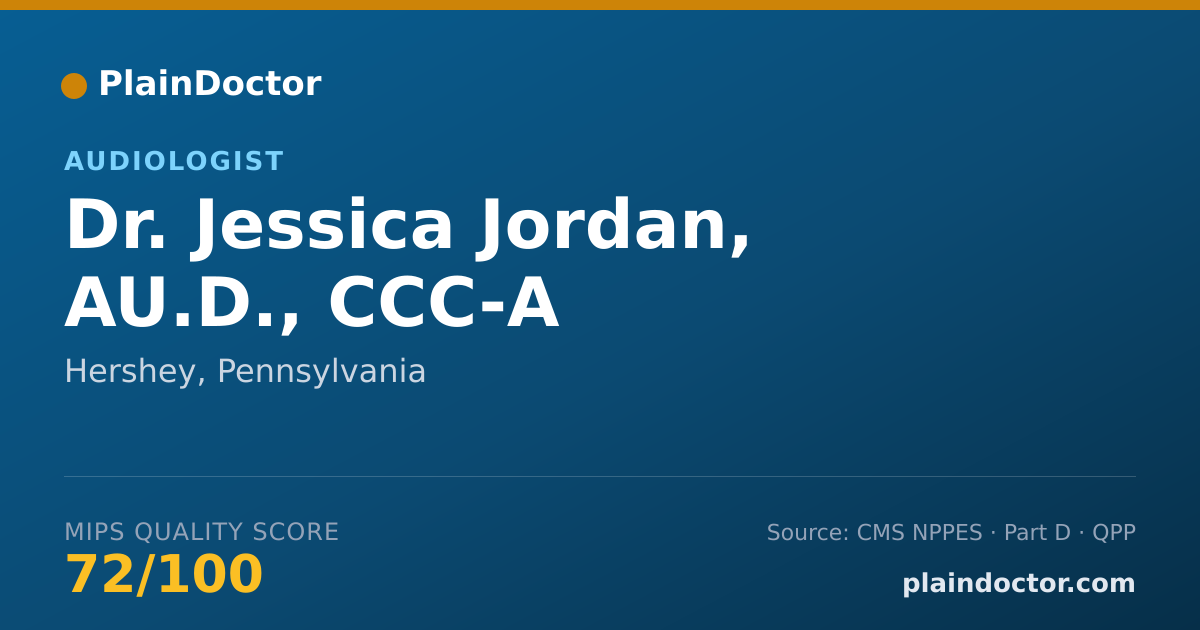 Shareable card for Jessica Jordan, AU.D., CCC-A - Audiologist, Hershey, PA