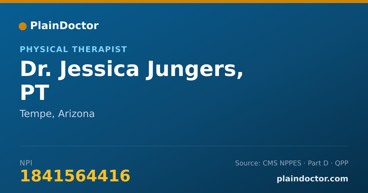 Shareable card for Jessica Jungers, PT - Physical Therapist, Tempe, AZ