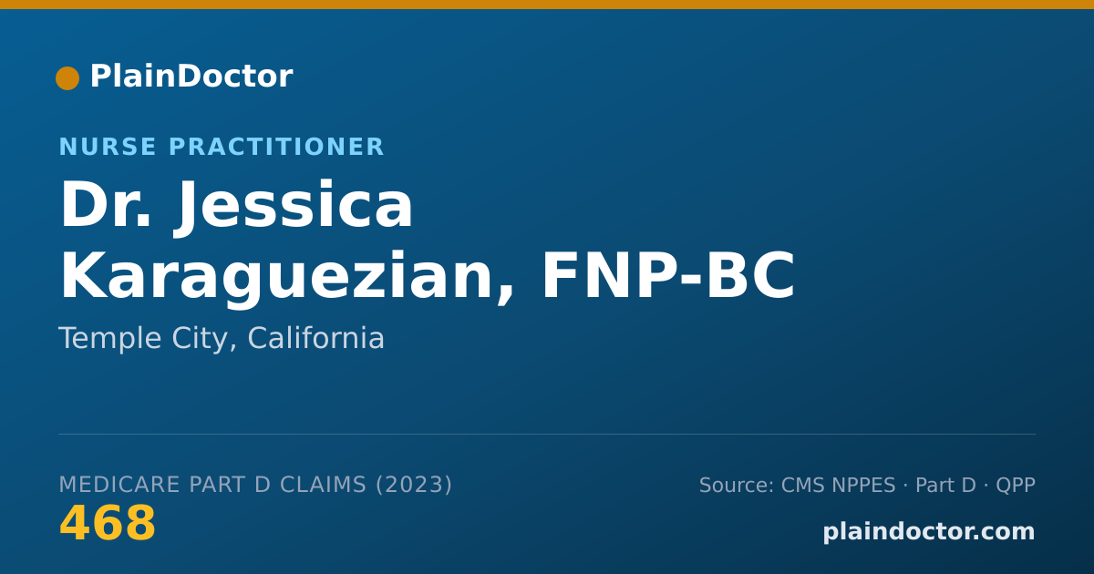 Shareable card for Jessica Karaguezian, FNP-BC - Nurse Practitioner, Temple City, CA
