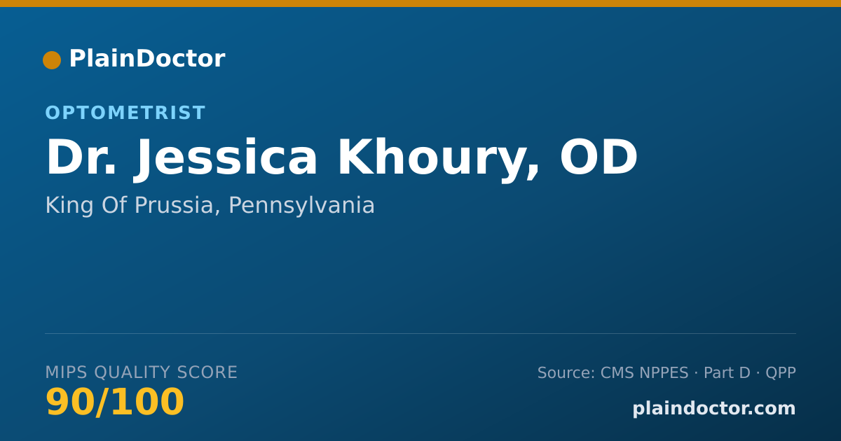 Shareable card for Jessica Khoury, OD - Optometrist, King Of Prussia, PA