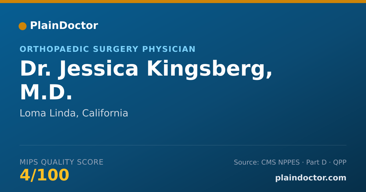 Shareable card for Jessica Kingsberg, M.D. - Orthopaedic Surgery Physician, Loma Linda, CA