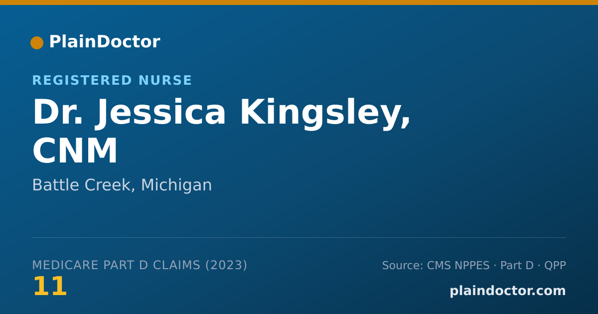 Shareable card for Jessica Kingsley, CNM - Registered Nurse, Battle Creek, MI