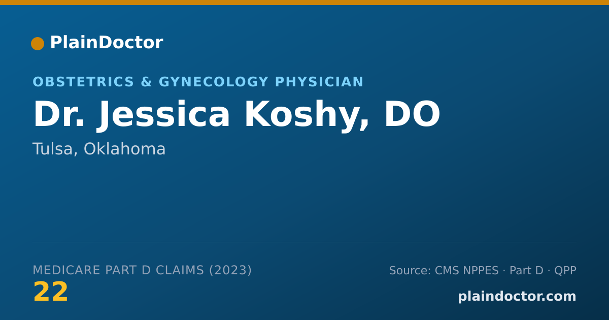 Shareable card for Jessica Koshy, DO - Obstetrics & Gynecology Physician, Tulsa, OK