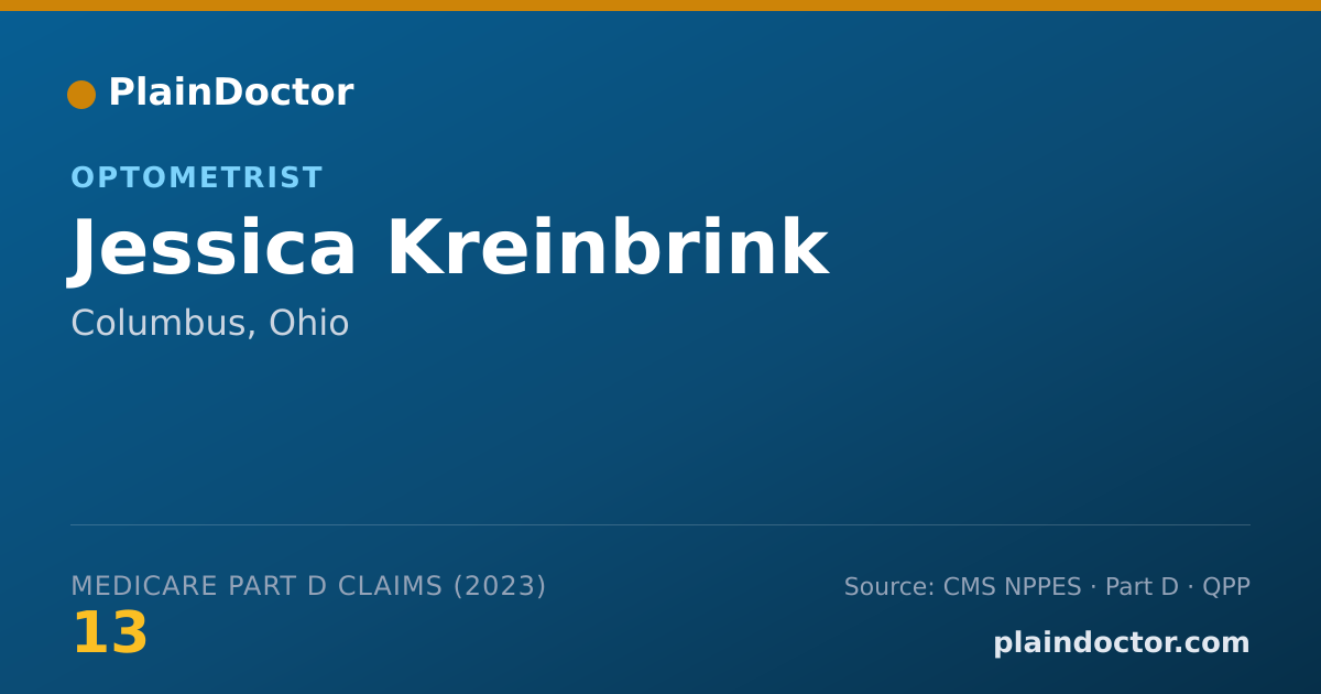 Shareable card for Jessica Kreinbrink - Optometrist, Columbus, OH