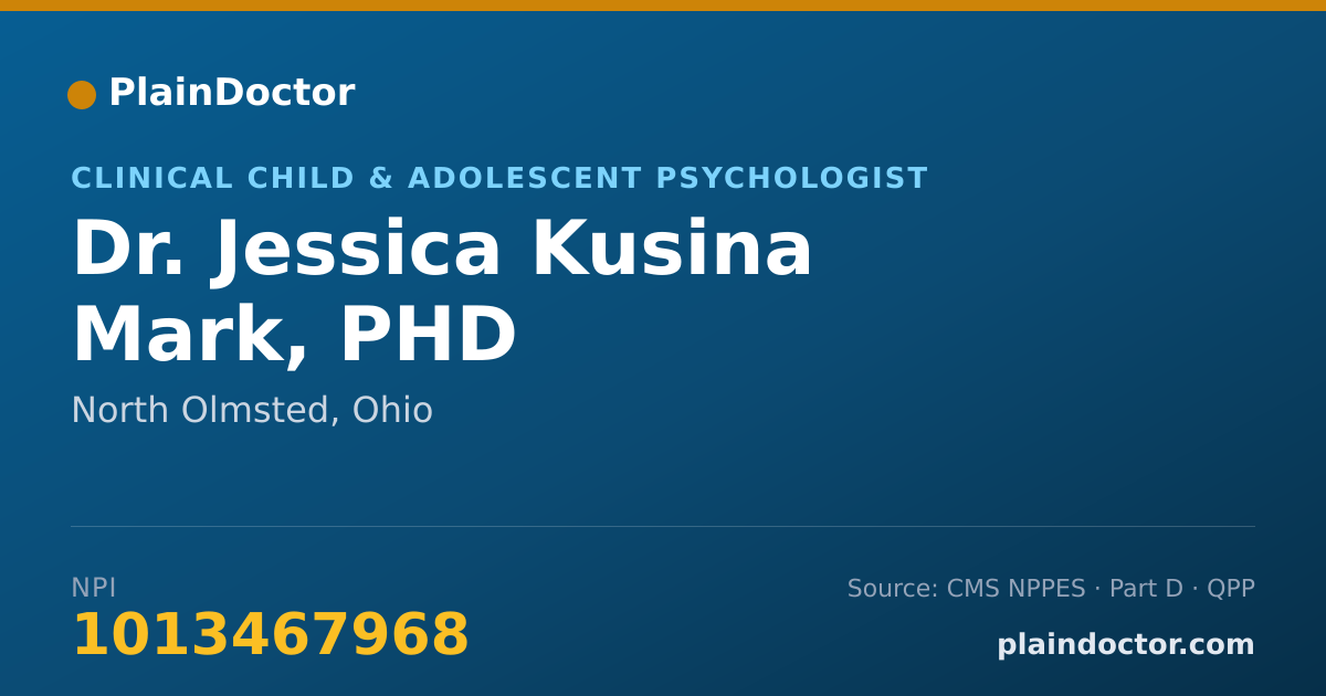 Shareable card for Jessica Kusina Mark, PHD - Clinical Child & Adolescent Psychologist, North Olmsted, OH
