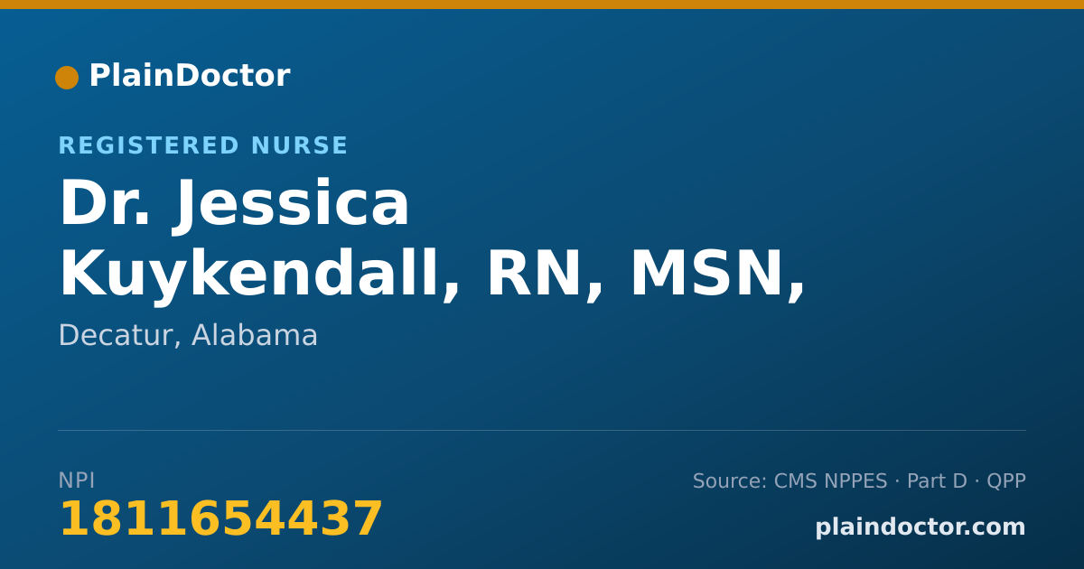 Shareable card for Jessica Kuykendall, RN, MSN, WHNP - Registered Nurse, Decatur, AL