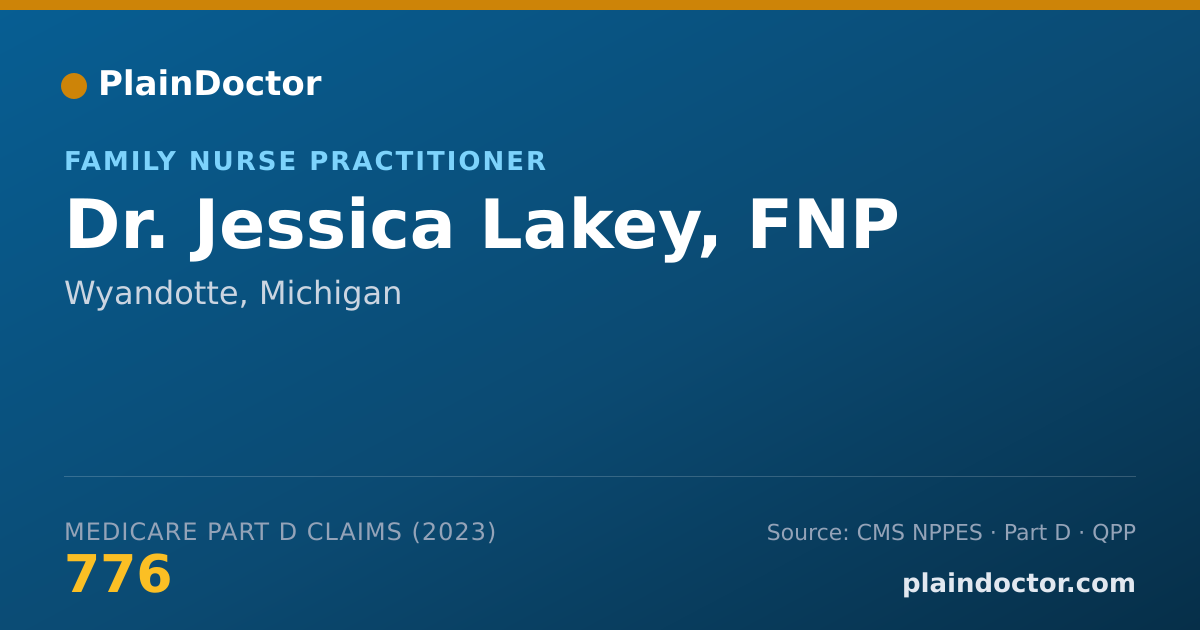 Shareable card for Jessica Lakey, FNP - Family Nurse Practitioner, Wyandotte, MI