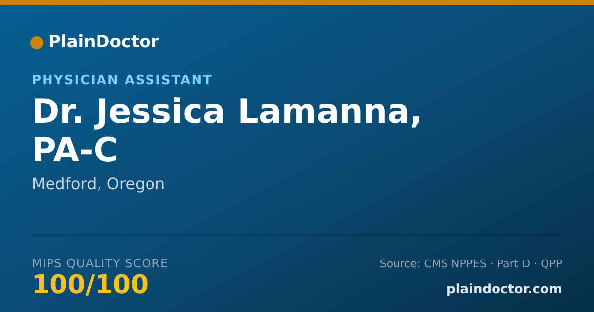 Shareable card for Jessica Lamanna, PA-C - Physician Assistant, Medford, OR