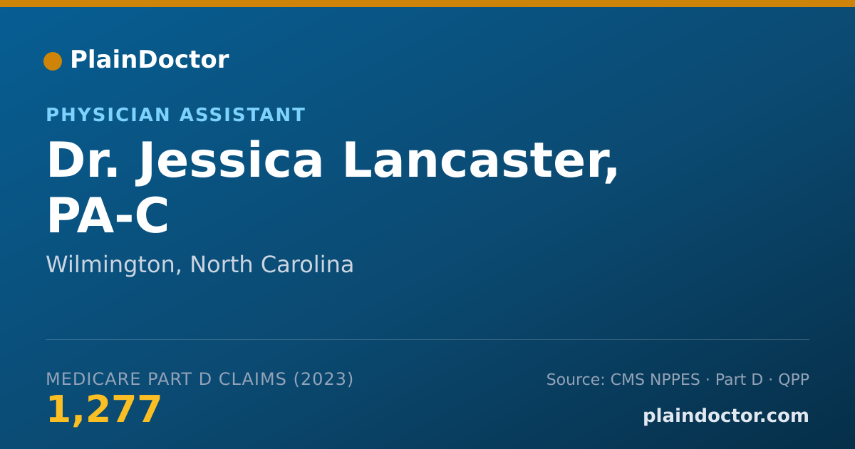 Shareable card for Jessica Lancaster, PA-C - Physician Assistant, Wilmington, NC