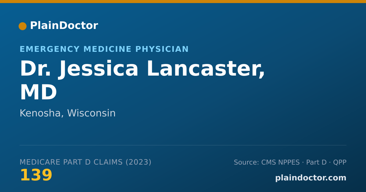 Shareable card for Jessica Lancaster, MD - Emergency Medicine Physician, Kenosha, WI