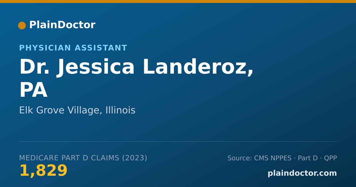 Shareable card for Jessica Landeroz, PA - Physician Assistant, Elk Grove Village, IL