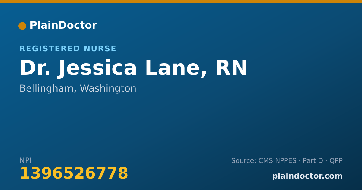 Shareable card for Jessica Lane, RN - Registered Nurse, Bellingham, WA