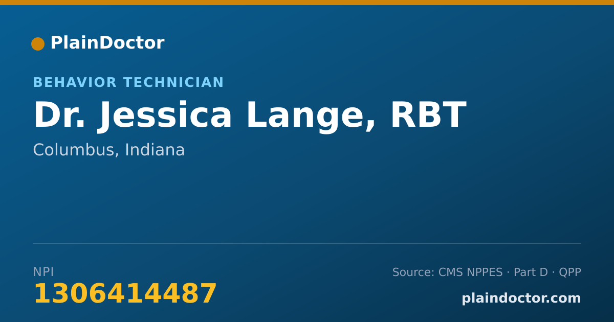 Shareable card for Jessica Lange, RBT - Behavior Technician, Columbus, IN