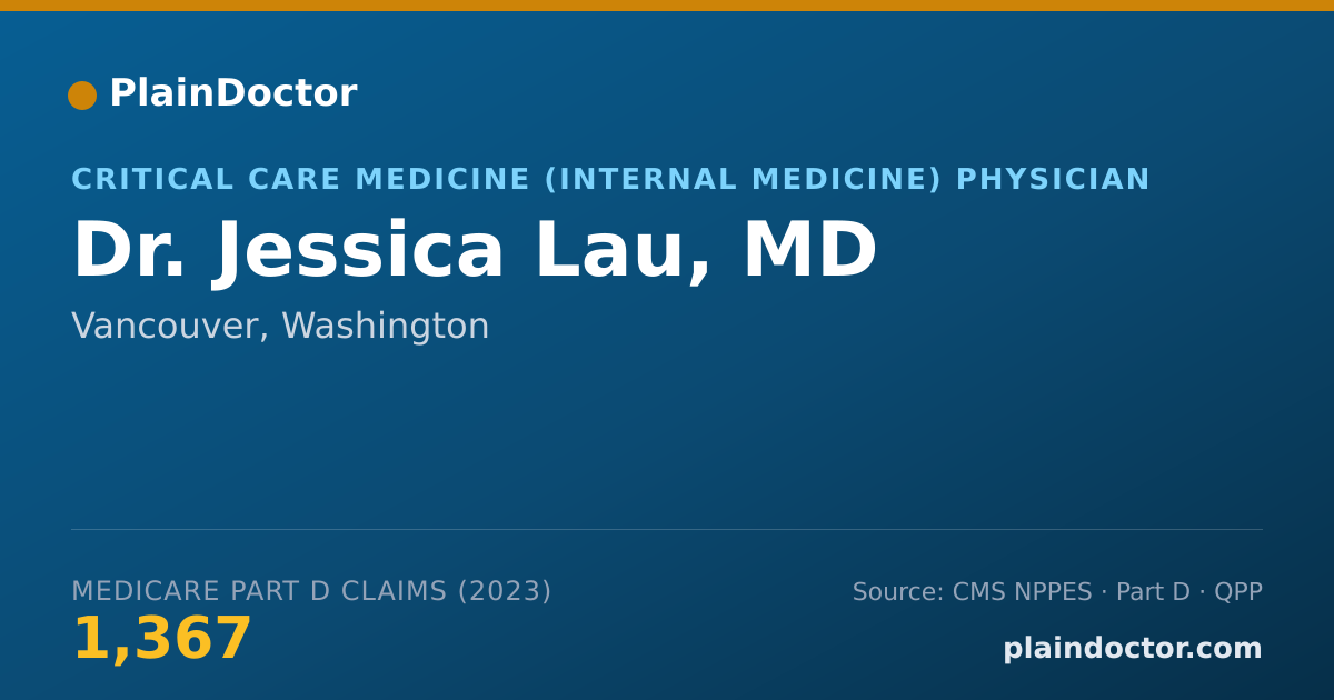 Shareable card for Jessica Lau, MD - Critical Care Medicine (Internal Medicine) Physician, Vancouver, WA