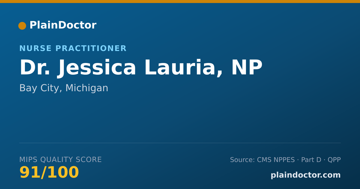 Shareable card for Jessica Lauria, NP - Nurse Practitioner, Bay City, MI