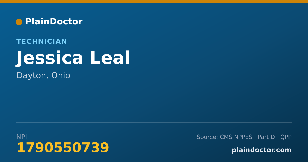 Shareable card for Jessica Leal - Technician, Dayton, OH
